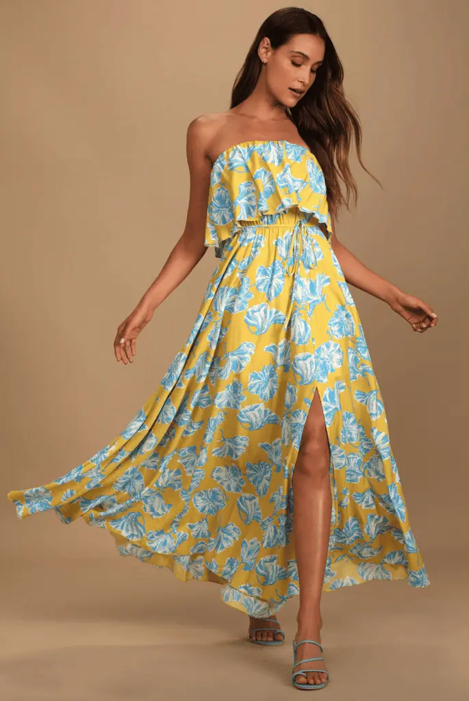 Melissa Gorga's Yellow and Blue Dress