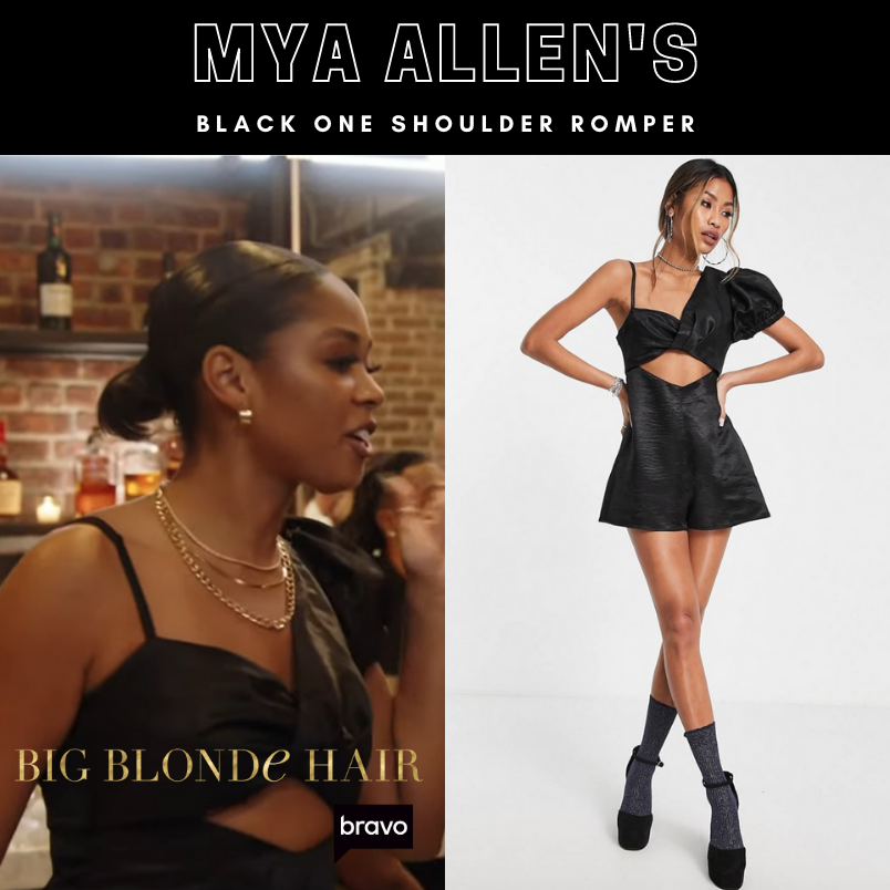 Mya Allen's Black One Shoulder Romper