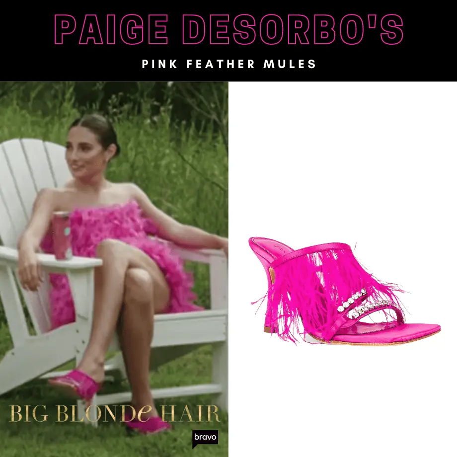 Paige DeSorbo's Pink Feather Mules