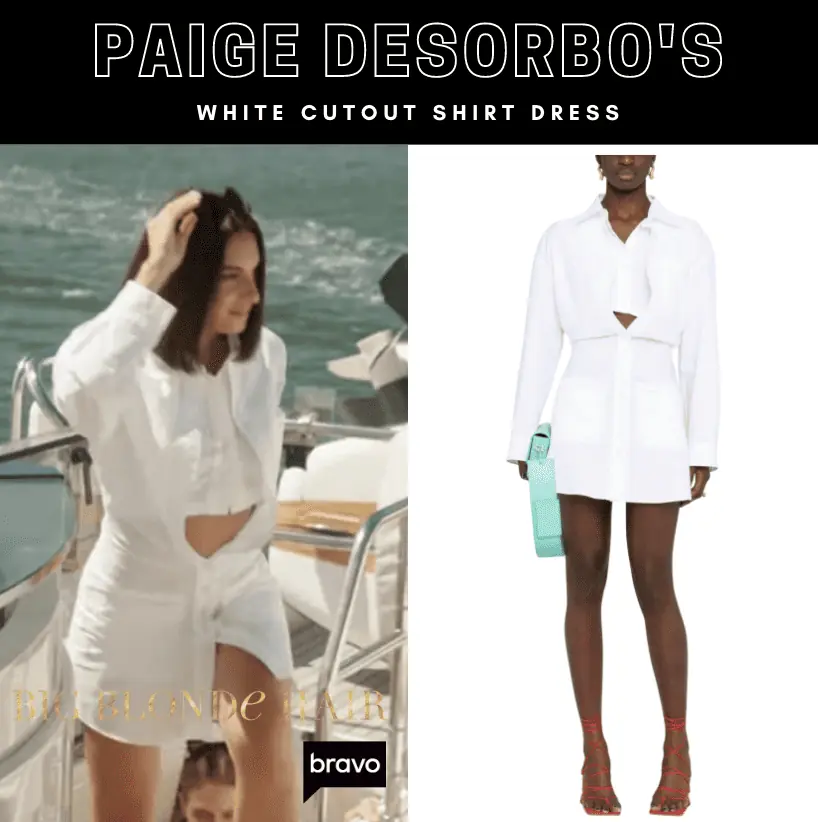 Paige DeSorbo's White Cutout Shirt Dress