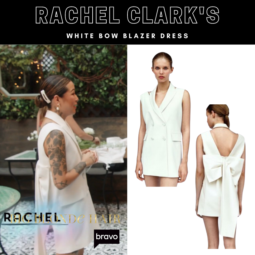 Rachel Clark's White Bow Blazer Dress