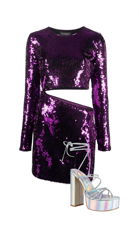 Rachel Fuda's Purple Sequin Dress on WWHL