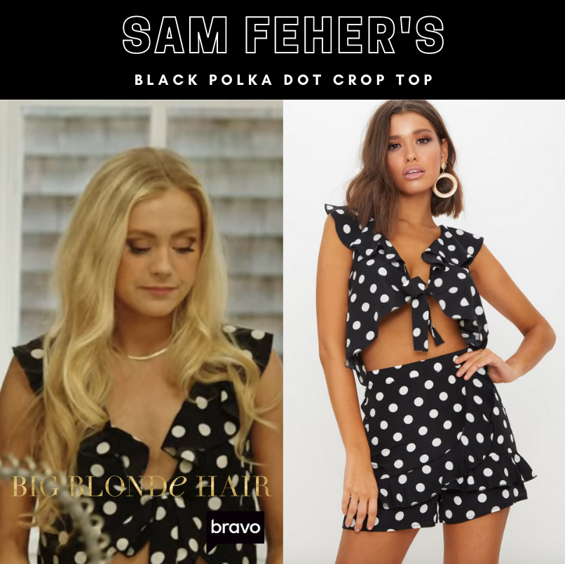 Sam Feher's Black Polka Dot Crop Top