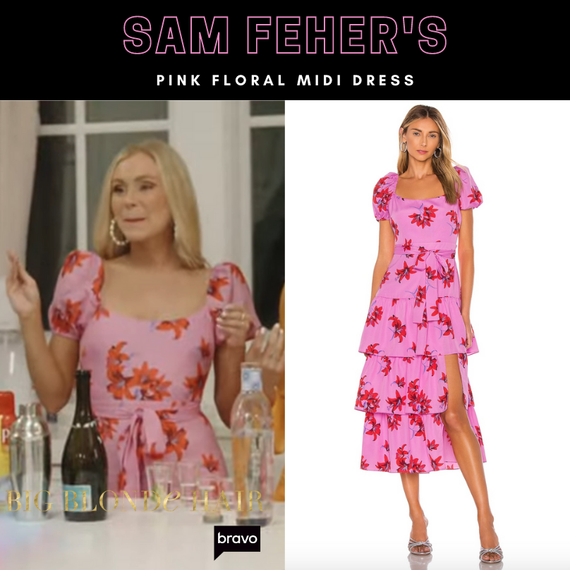 Sam Feher's Pink Floral Midi Dress