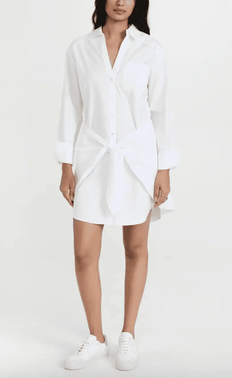 Gina Kirschenheiter's White Tie Front Shirt Dress