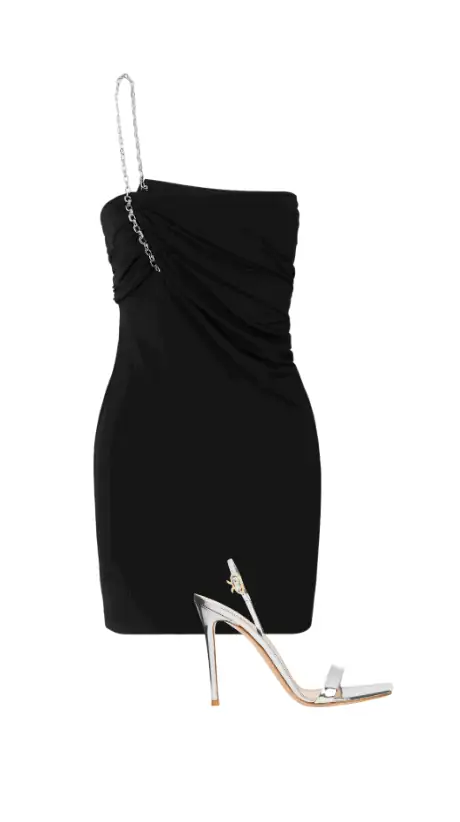 Heather Dubrow's Black Chain Strap Dress