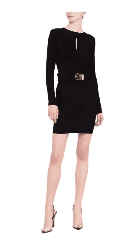 Heather Dubrow's Black Cutout Belted Dress