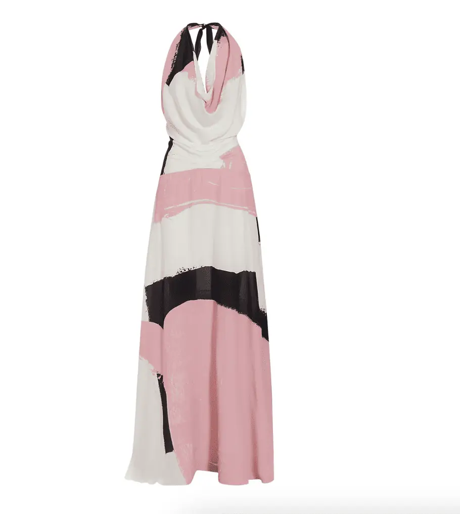 Jenn Fessler's Pink and Black Maxi Dress