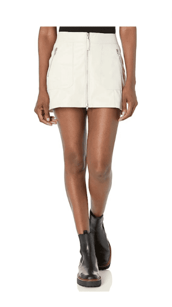 Jennifer Pedranti's White Leather Zip Up Skirt
