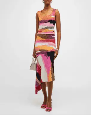 Margaret Josephs Multi Color Top and Skirt Knit Set