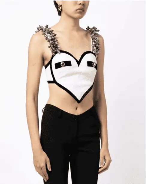 Nicole Martin's Heart Beaded Strap Confessional Look