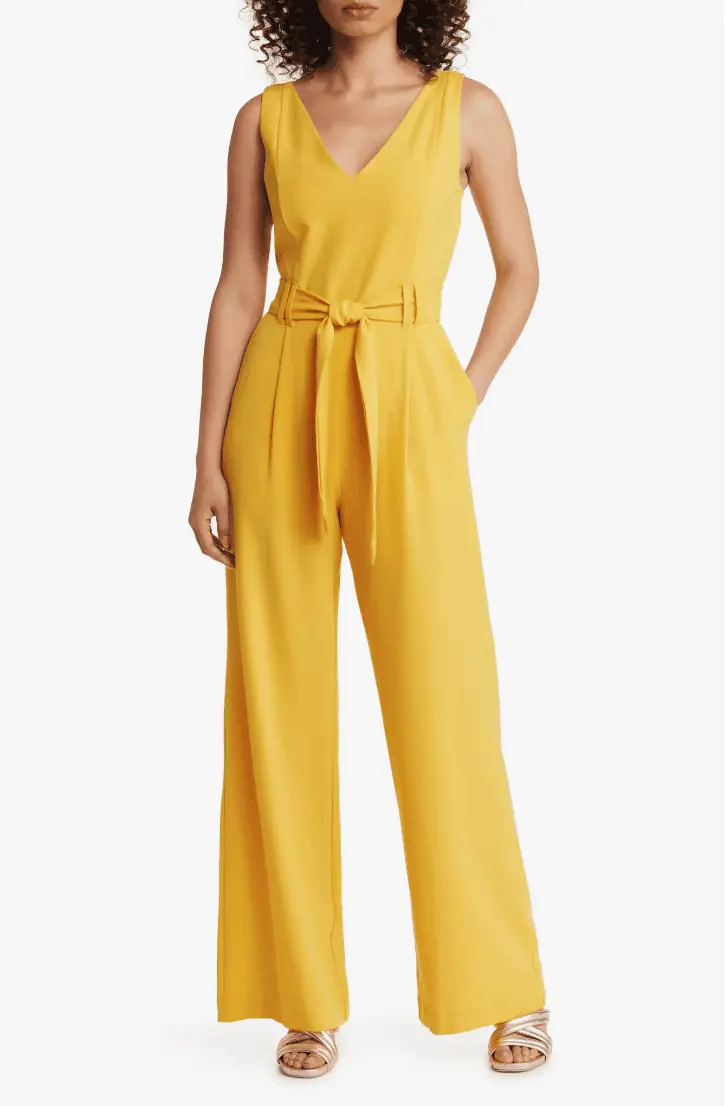 Rachel Fuda's Yellow Belted Jumpsuit