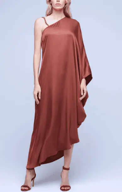 Sanya Richards-Ross' Brown Satin Confessional Dress