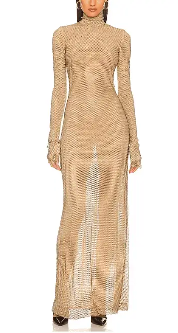 Sanya Richards Ross' Gold Crystal Embellished Confessional Look