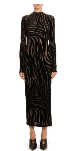 Sheree Whitfield's Black Velvet and Mesh Dress