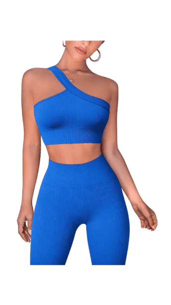 Tamra Judge's Blue One Shoulder Workout Set