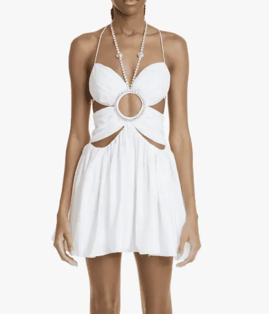 Ariana Madix's White Cutout Embellished Dress