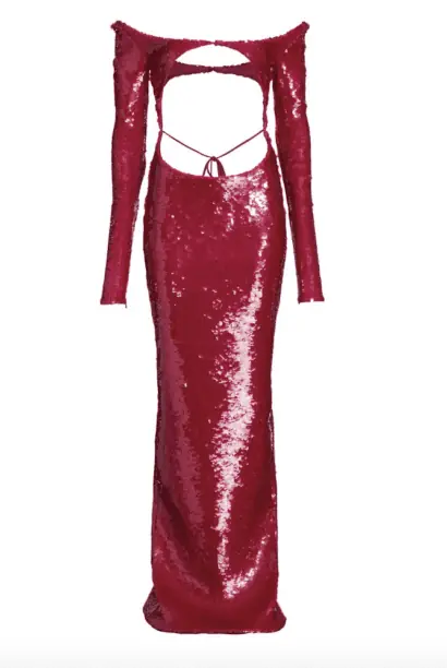 Brynn Whitfield's Pink Sequin cutout dress