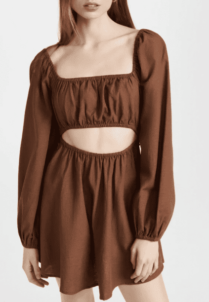 Emily Simpson's Brown Cutout Dress