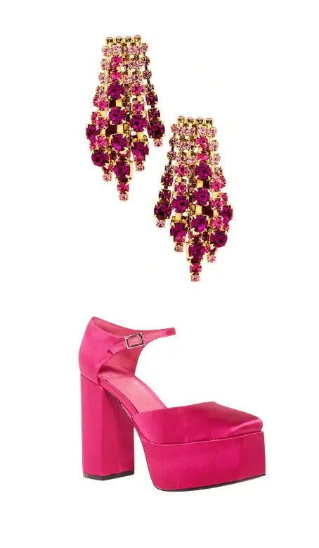 Gina Krischenheiter's Pink Platform Pumps and Earrings