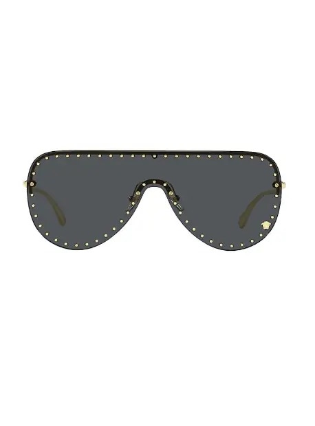 Jennifer Pedranti's Black Studded Shield Sunglasses