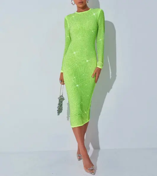 Jennifer Pedranti's Neon Green Embellished Dress on WWHL