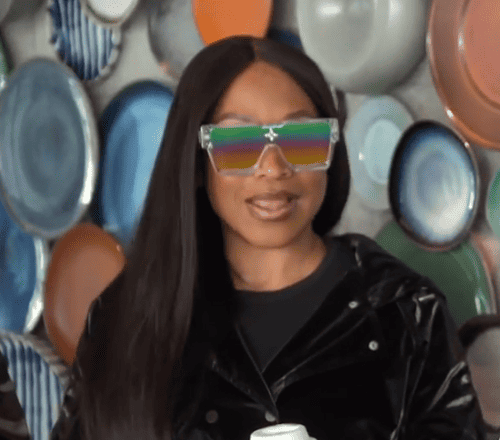 Monyetta Shaw Carter Clear Rainbow Mirrored Sunglasses