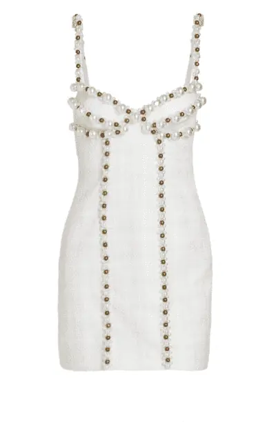 Robyn Dixon's White Pearl Embellished Dress