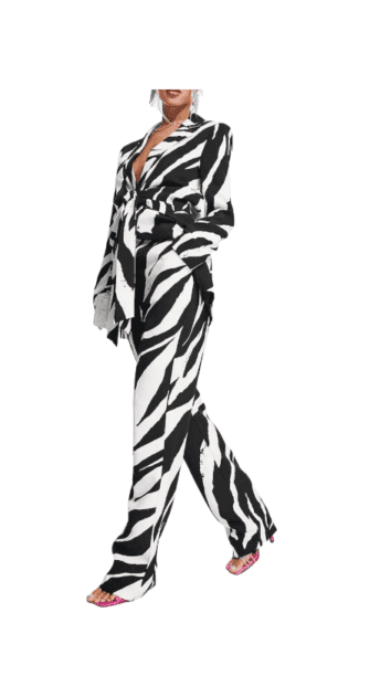 Sanya Richards-Ross' Zebra Print Pant Set
