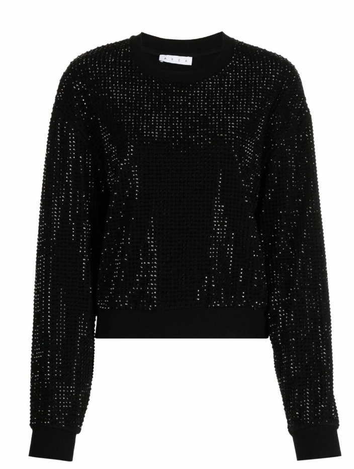 Sheree Whitfield's Black Crystal Embellished Sweatshirt