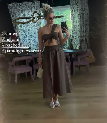 Ariana Madix's Brown Top and Skirt Set