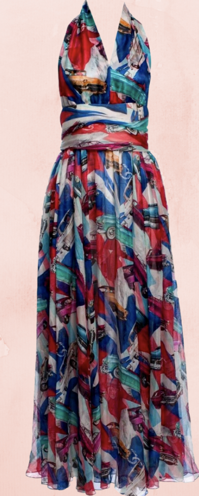 Dorit Kemsely Multi Colored Halter Maxi Dress