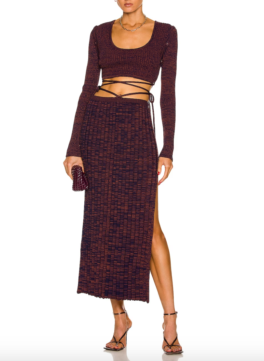 Erin Lichy's Purple Knit Skirt Set