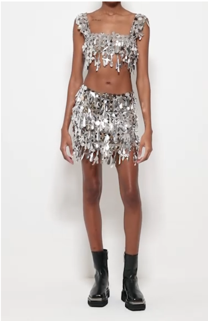 Erin Lichy's Silver Sequin Disc Outfit