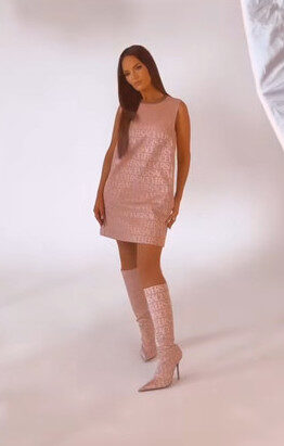 Lisa Barlow's Pink Monogrammed Mini Dress