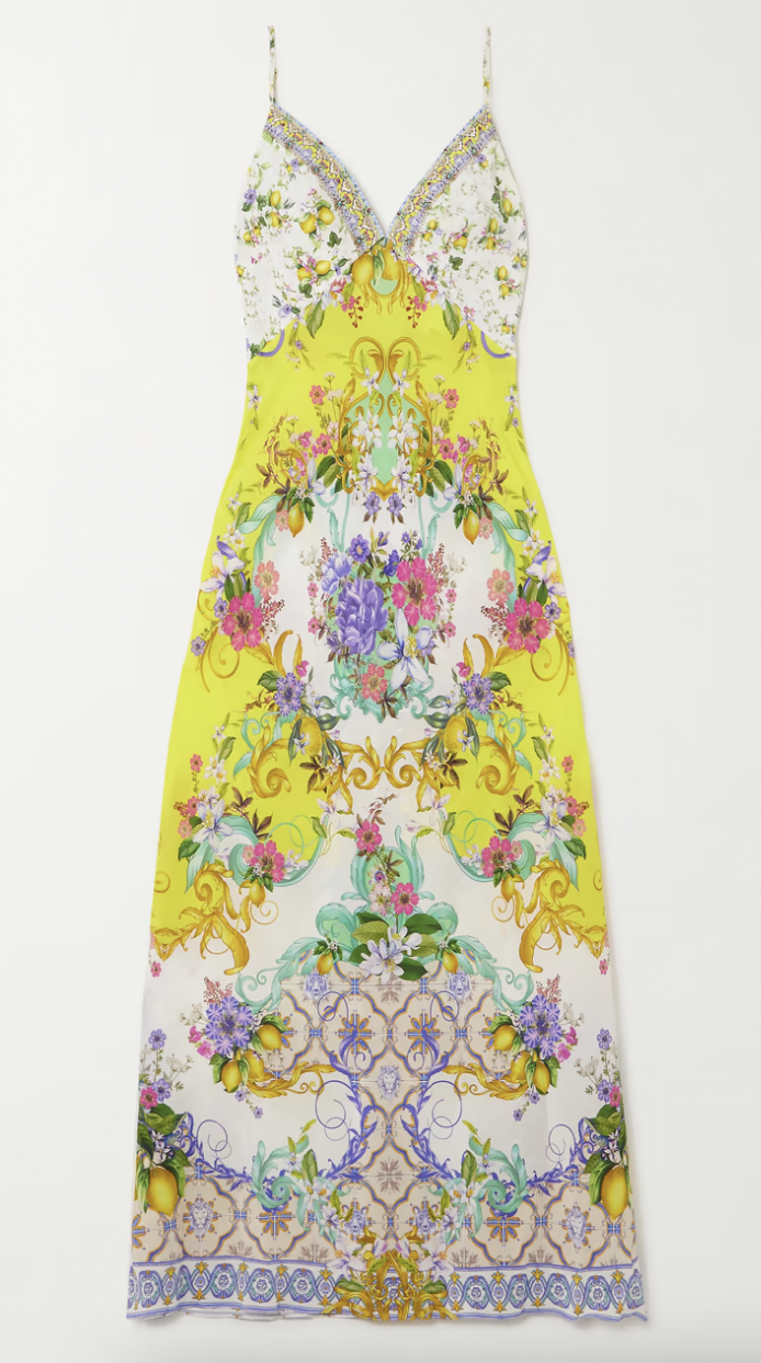 Margaret Joseph's Yellow Floral Dress