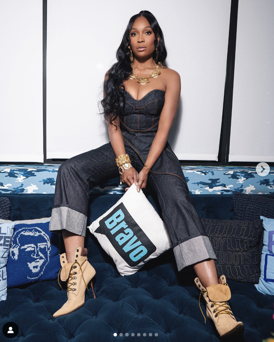 Marlo Hampton's Denim Bustier and Jeans