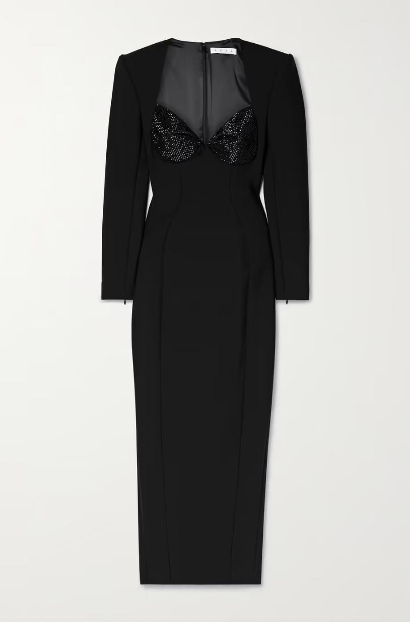 Marlo Hamptons Black Crystal Embellished Mini Dress