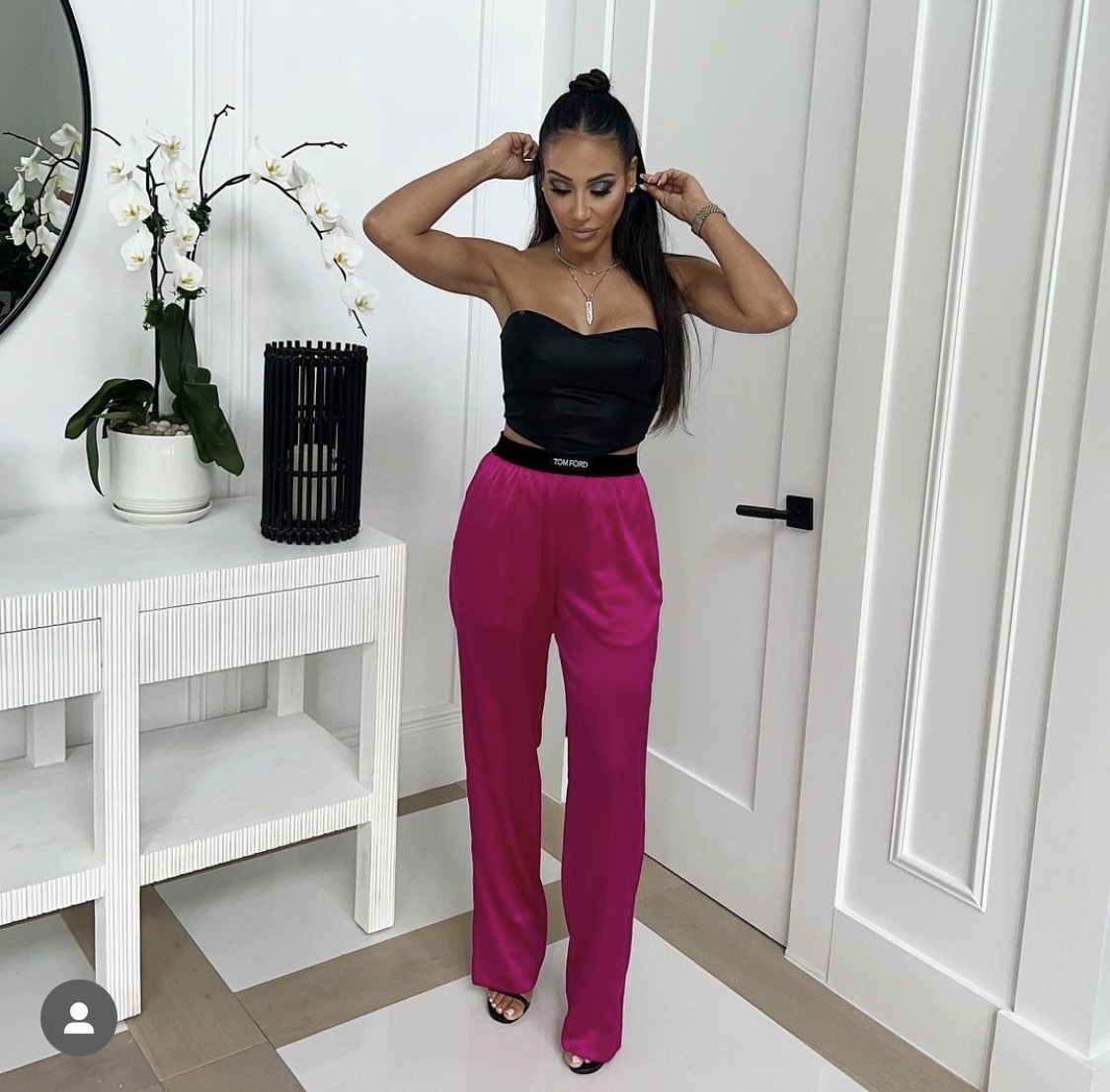 Melissa Gorga's Pink Satin Pants