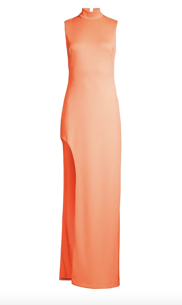 Sanya Richards Ross Orange Slit Dress
