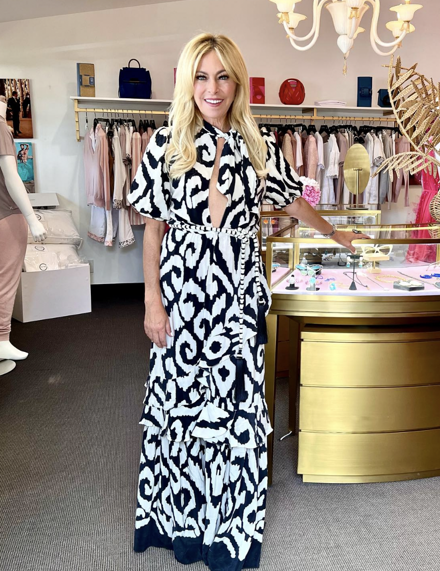 Black and white sales print maxi dress