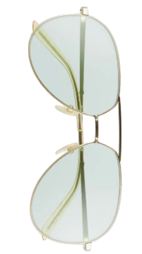 Tracy Tutor's Green Transparent Aviator Sunglasses