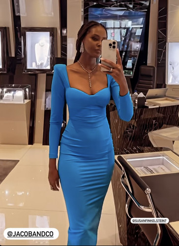 Ubah Hassan's Blue Midi Dress