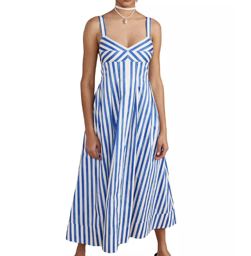 Ubah Hassan's Blue and White Striped Dress
