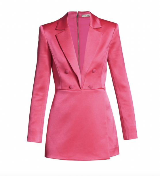 Vicki Gunvalson's Pink Satin Blazer Dress