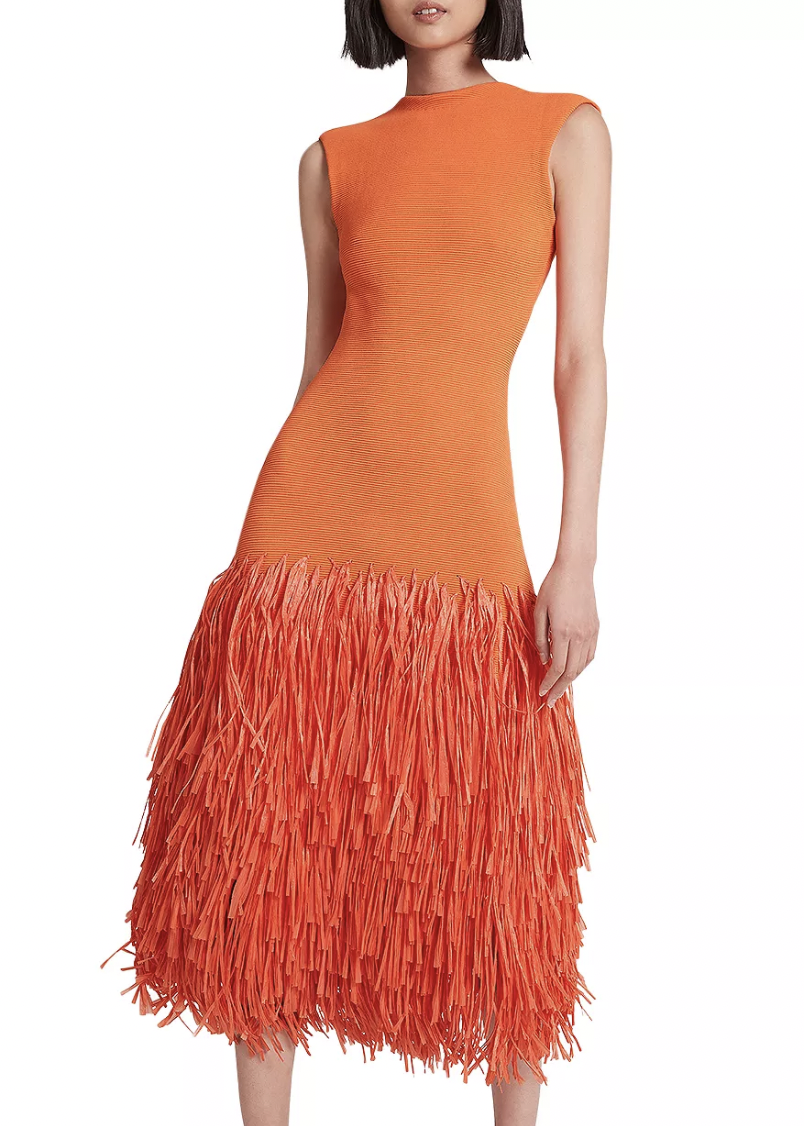 Brynn Whitfields Orange Feather Dress