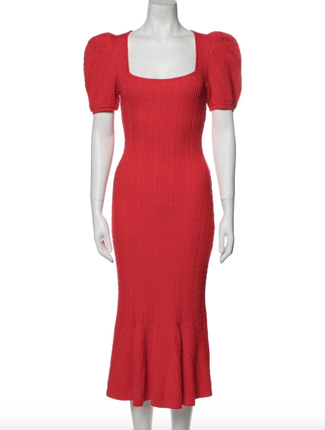 Emily Simpson's Red Knit Midi Dress