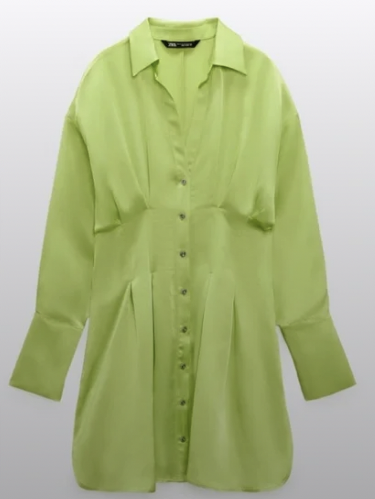 Jennifer Pedrantis Neon Green Shirt Dress