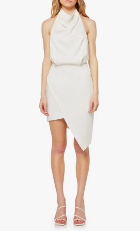 Jennifer Pedranti's White Satin Cowl Dress