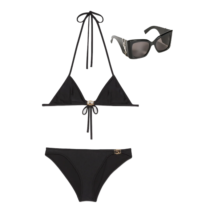 Lisa Barlow's Black Bikini and YSL Sunglasses